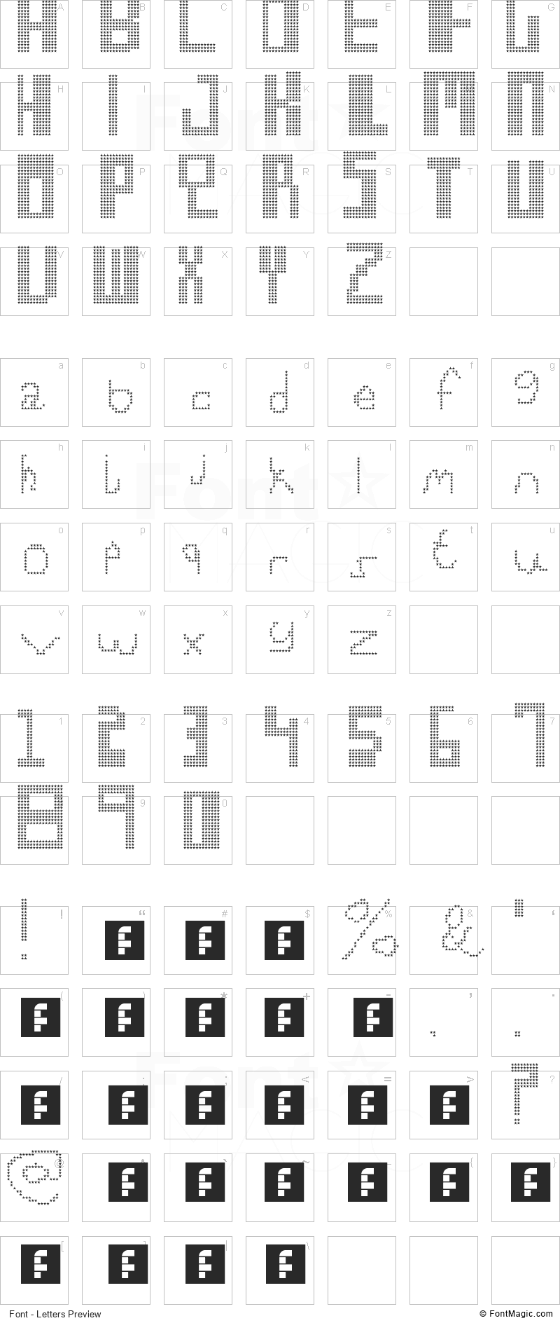 Syntax Zazz Font - All Latters Preview Chart